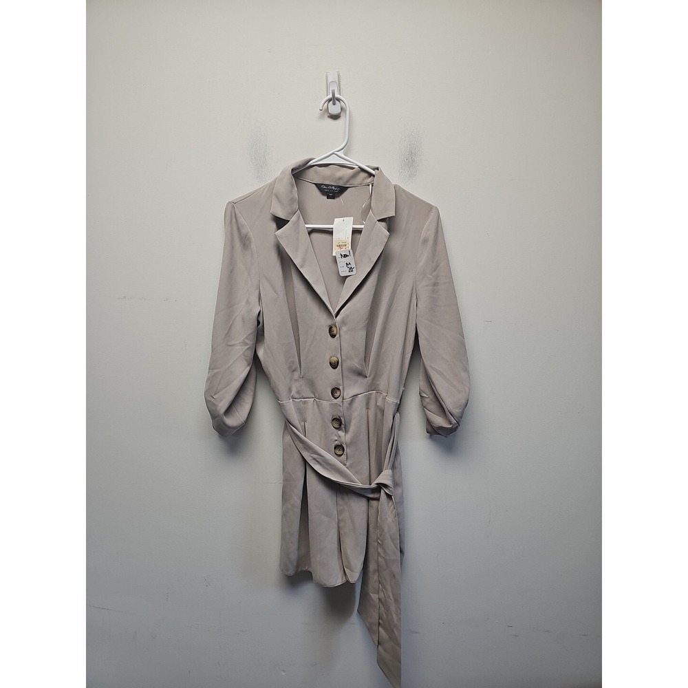Miss Selfridge Grey Blazer Romper Button Front Tie Waist 18H04AGRY‎ US 6 NEW